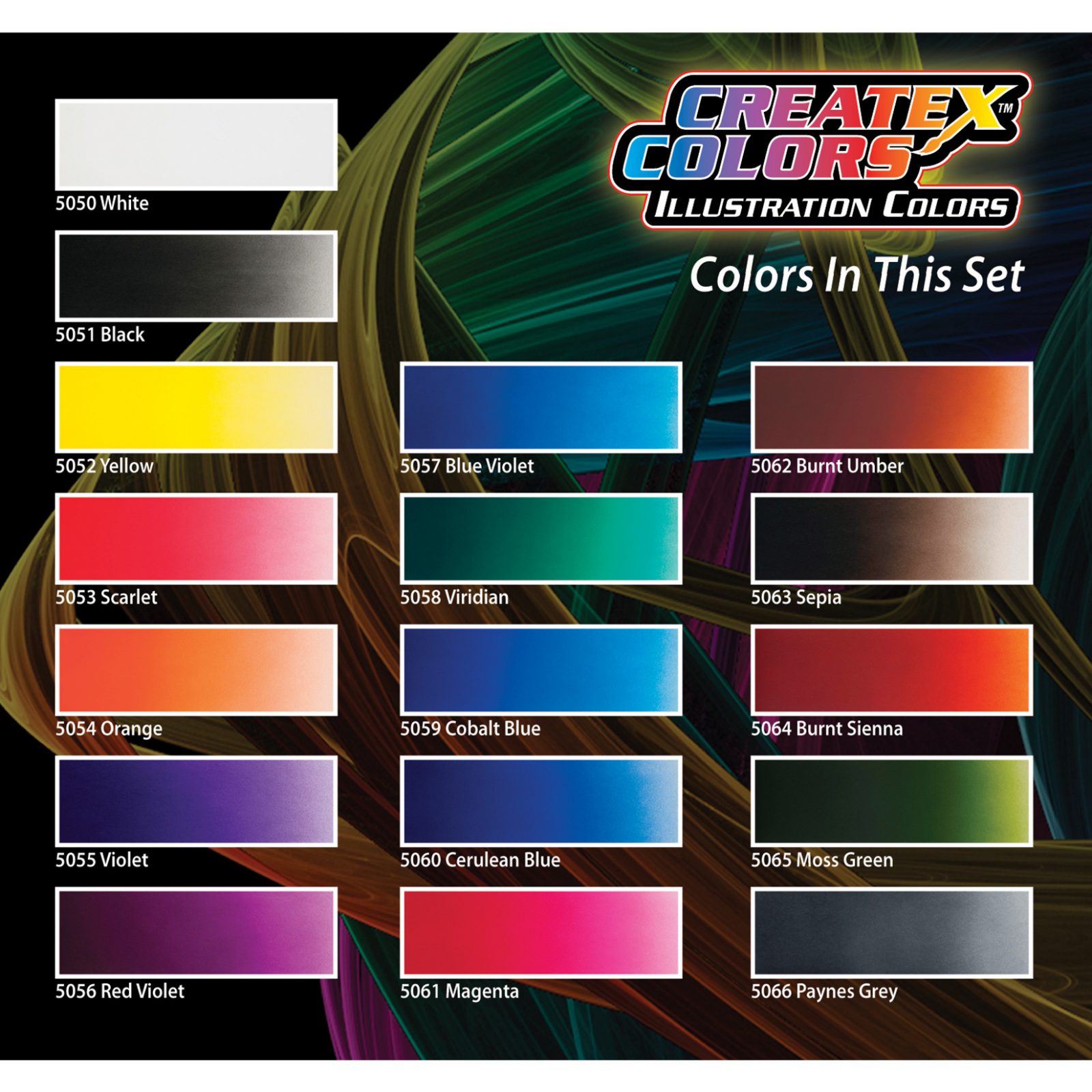 5814-01 Createx 12 Airbrush Color Paint Set