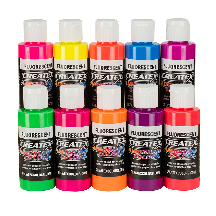 5817-00 2oz. AB 10 Color Fluorescent Set - Airbrush Paint Direct