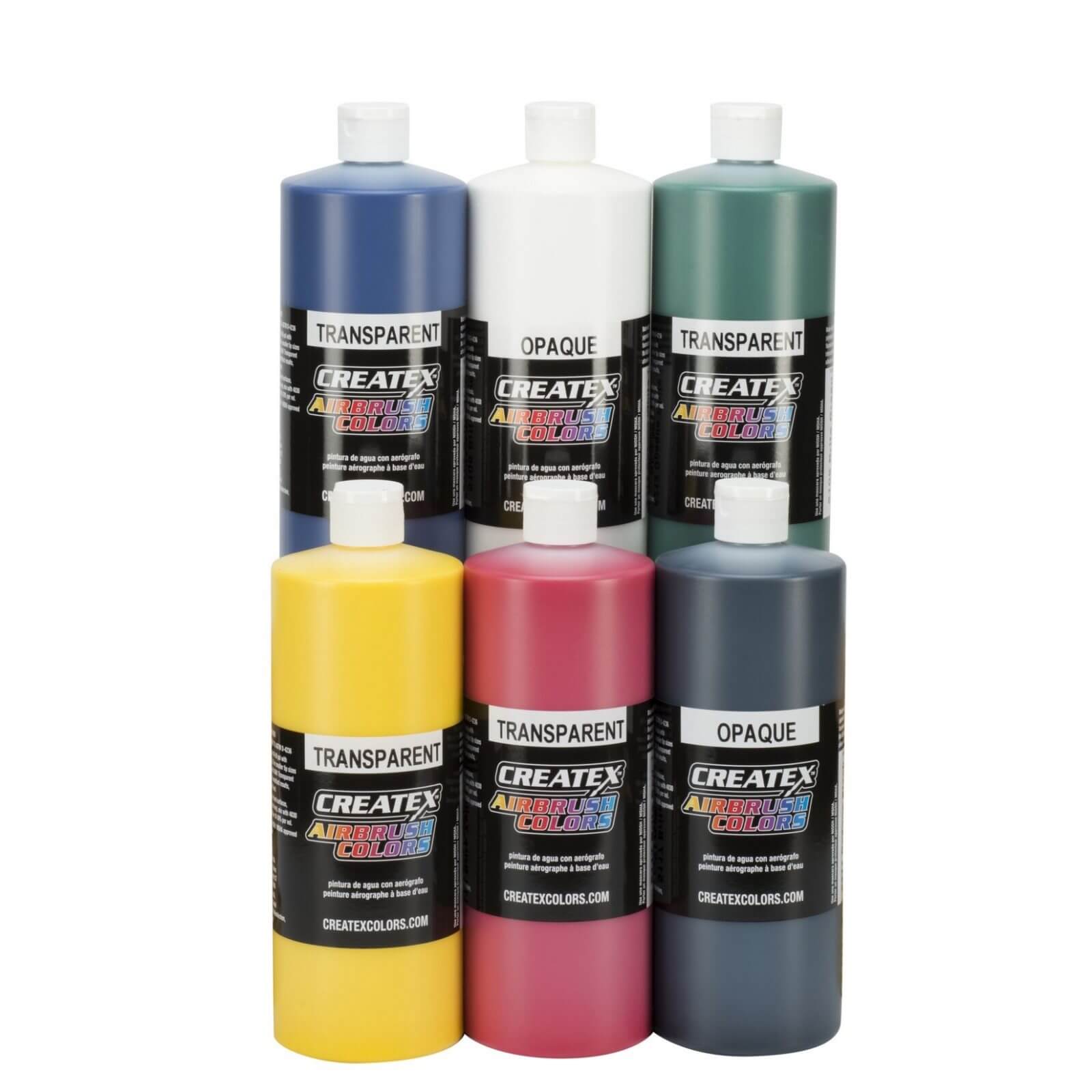 54 Color Acrylic Airbrush Paint Set - Opaque, Transparent, Pearl