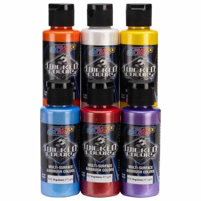 W132 Wicked Colors Essential Pearl Set - 6 x 2oz - Airbrush Paint Direct