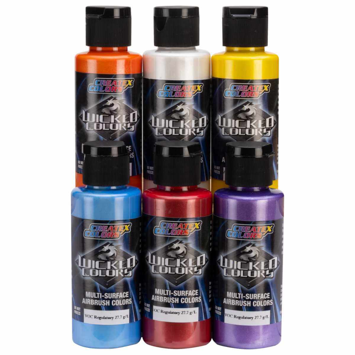 W132 Wicked Colors Essential Pearl Set - 6 x 2oz - Airbrush Paint